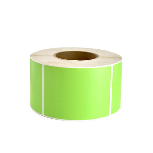 Etiqueta papel couche fondo verde 31x23mm
